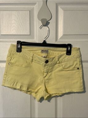 Mudd Pale Yellow Denim Cutoff Shorts